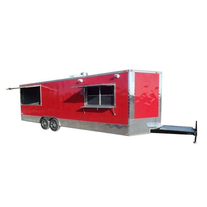 8.5′ x 26′ Concession Trailer Red BBQ Food Event Vending