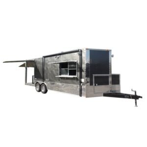 8.5' x 24' Concession BBQ Food Trailer Charcoal Gray Event Catering