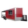 8.5 x 20 red BBQ trailer with 10-foot smoker porch