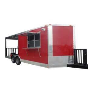8.5' x 20' Concession BBQ Food Trailer Red Event Catering