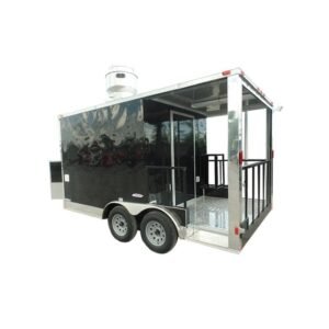 8.5' x 14' Concession BBQ Food Trailer Black Event Catering