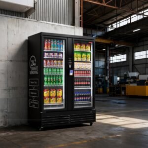 HAHA AI Vending Ultra 1200 double door refrigerated front view - view 3