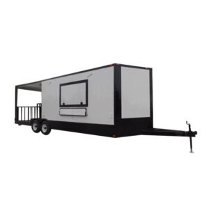 8.5' x 24' White Concession BBQ Food Trailer With Appliances