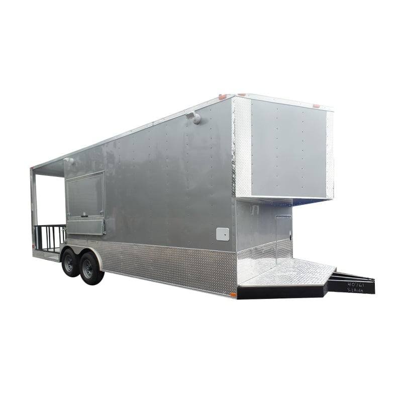 8.5′ x 22′ Concession Trailer Silver BBQ Event Catering