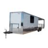 8.5 x 24 White Concession Trailer V-nose with 12-foot awning