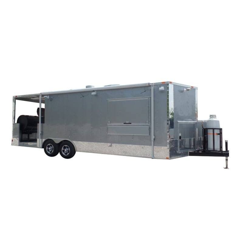 8.5′ x 24′ Concession Trailer Silver Frost BBQ Event Catering