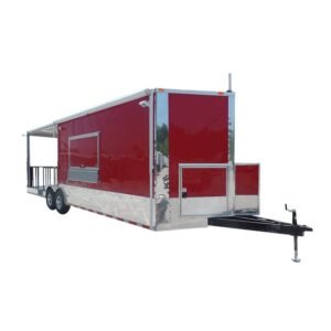 8.5' x 28' Concession BBQ Food Trailer Red Event Catering