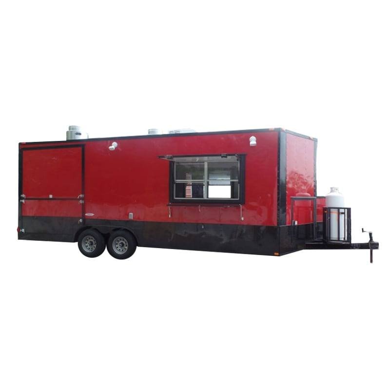 8.5′ x 22′ Concession BBQ Food Red Event Catering Trailer