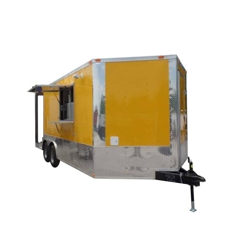 8.5′ x 19′ Concession Yellow BBQ Porch Food Trailer