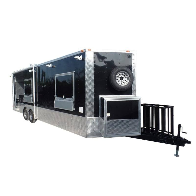 8.5′ x 26′ Concession Food Trailer Black Event Catering