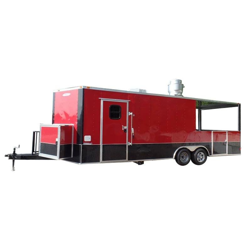 8.5′ x 24′ Concession BBQ Food Trailer Red Event Catering
