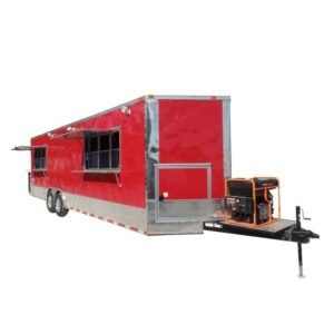 8.5' x 28' Concession Food Trailer Red Event Catering