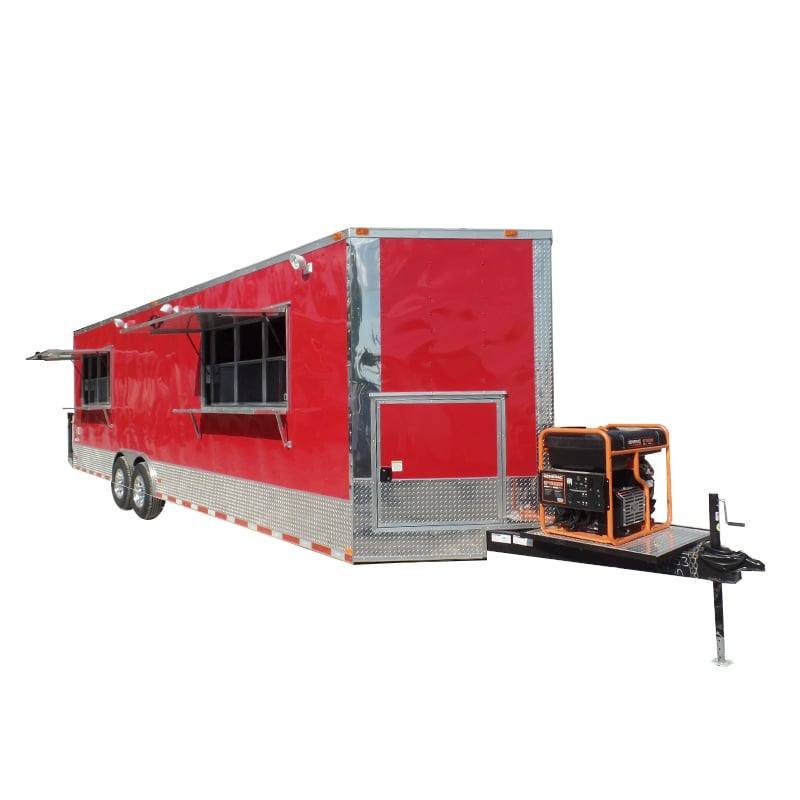 8.5′ x 28′ Concession Food Trailer Red Event Catering