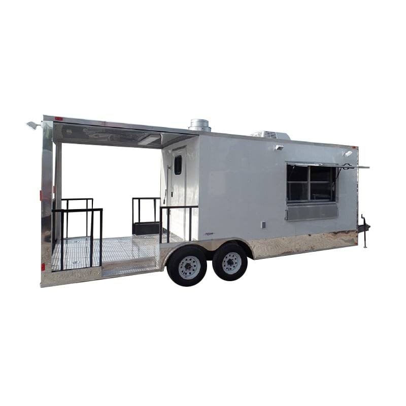 8.5′ x 22′ White Concession Food Trailer BBQ Event Catering
