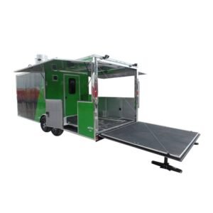 8.5' x 22' Concession Food Trailer Grey/Green BBQ Event Catering