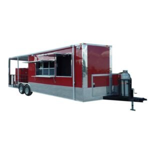 8.5' x 26' Concession Red BBQ Food Trailer Event Catering