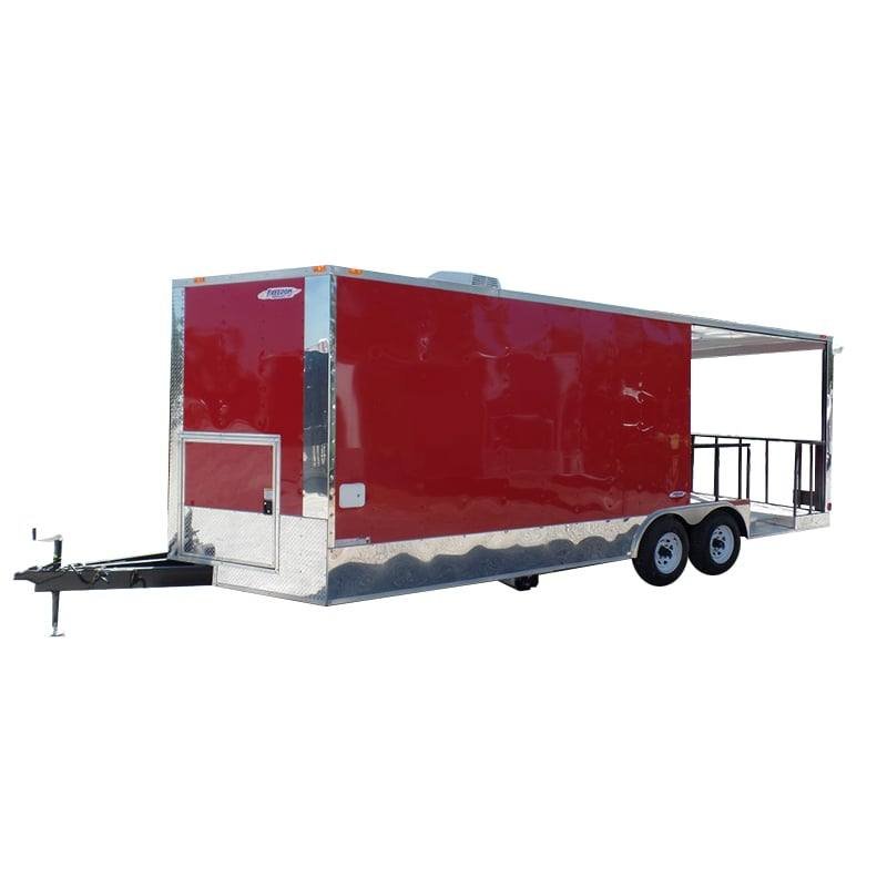 8.5′ x 22′ Concession Red BBQ Food Trailer With Appliances