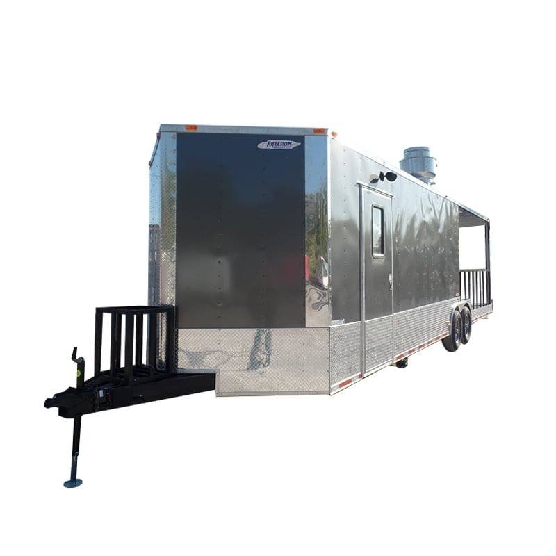 8.5′ x 30′ Concession Food Trailer Charcoal Grey BBQ Food Event Catering