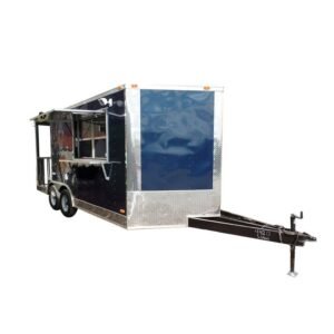 8.5' x 17' Concession Trailer Indigo Blue BBQ Food Event Catering