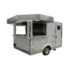 8.5 x 12 White Event Trailer with 42-inch vent hood and marquee windows