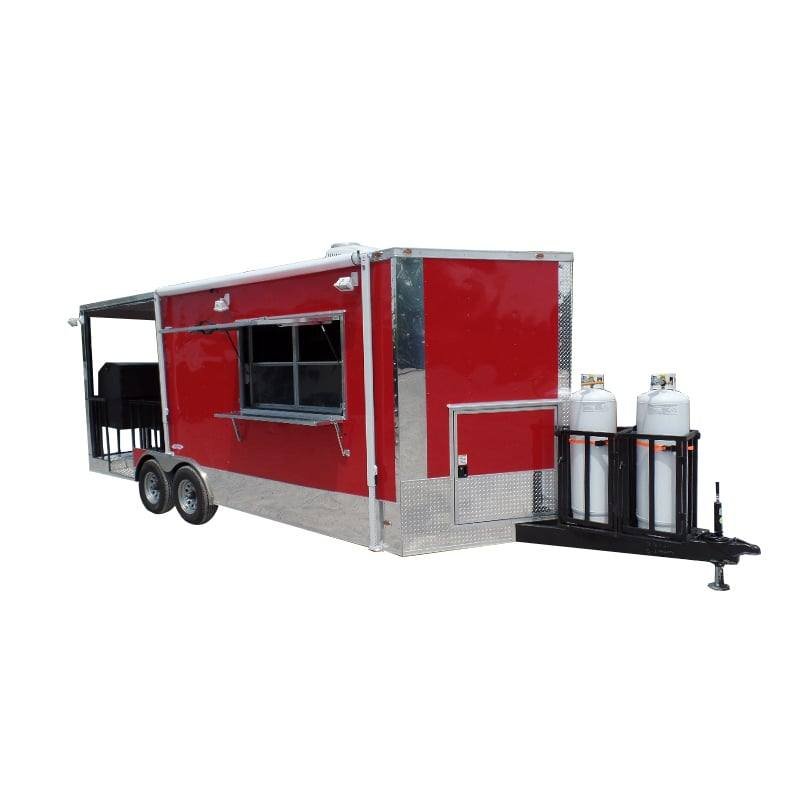 8.5′ x 20′ Concession Trailer Red BBQ Food Event Catering