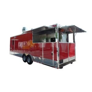 8.5' x 28' Concession Red BBQ Food Trailer With Appliances