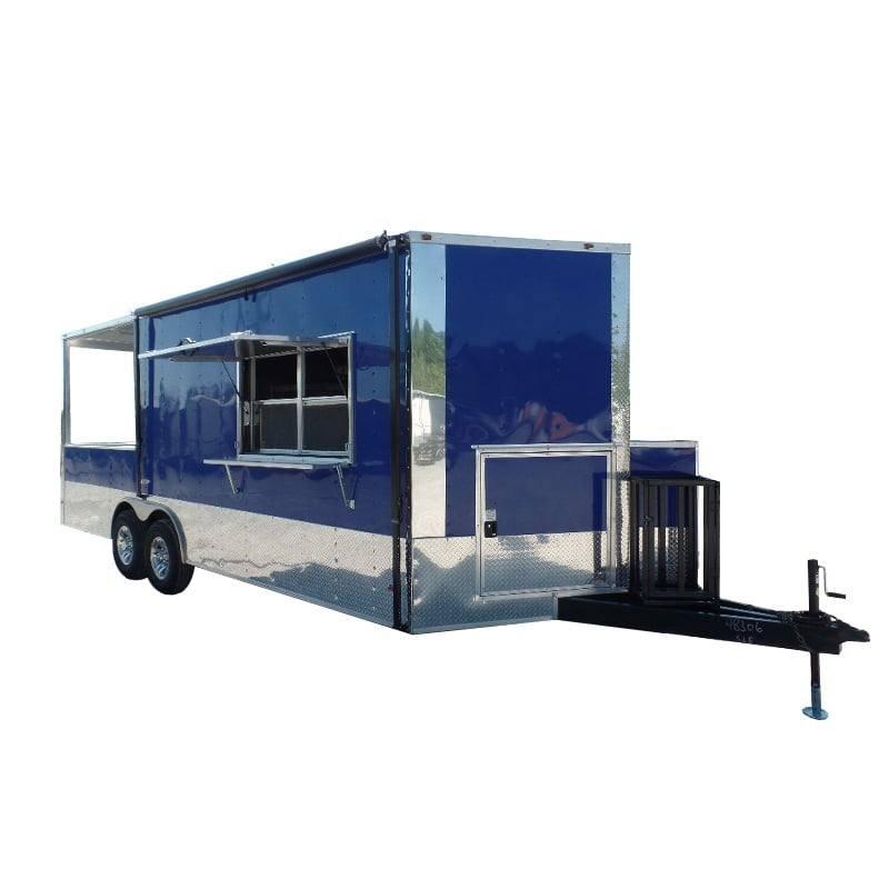 8.5′ x 22′ Blue BBQ Concession Food Event Catering Trailer