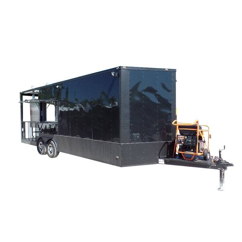 8.5′ x 23′ Concession Black BBQ Food Trailer With Appliances