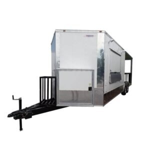 8.5' x 24' Concession Trailer White BBQ Food Event Catering