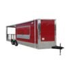 8.5 x 22 Victory Red Trailer with 8-foot window and full-length awning