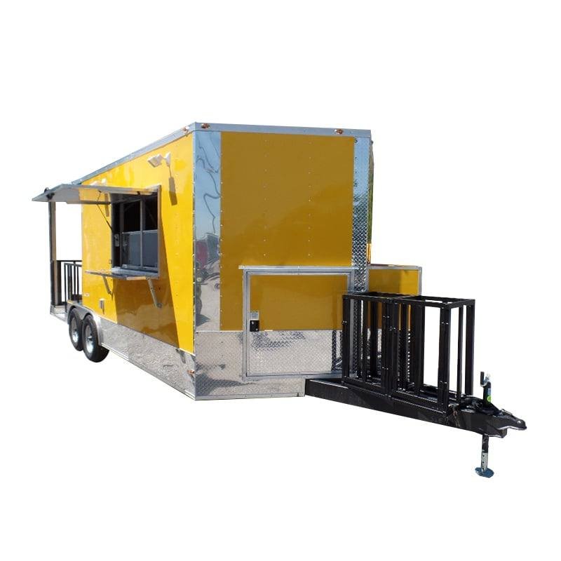 8.5′ x 20′ Concession BBQ Food Trailer Yellow Event Catering
