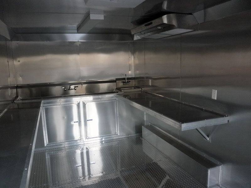 Concession Food Trailer – 8.5′ x 14′ – White and Features Vent Hood — photo 6