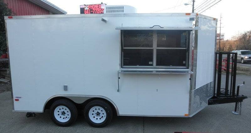 Concession Food Trailer – 8.5′ x 14′ – White and Features Vent Hood — photo 5