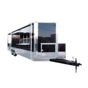 8.5' x 24' Concession Food Trailer Black BBQ Catering
