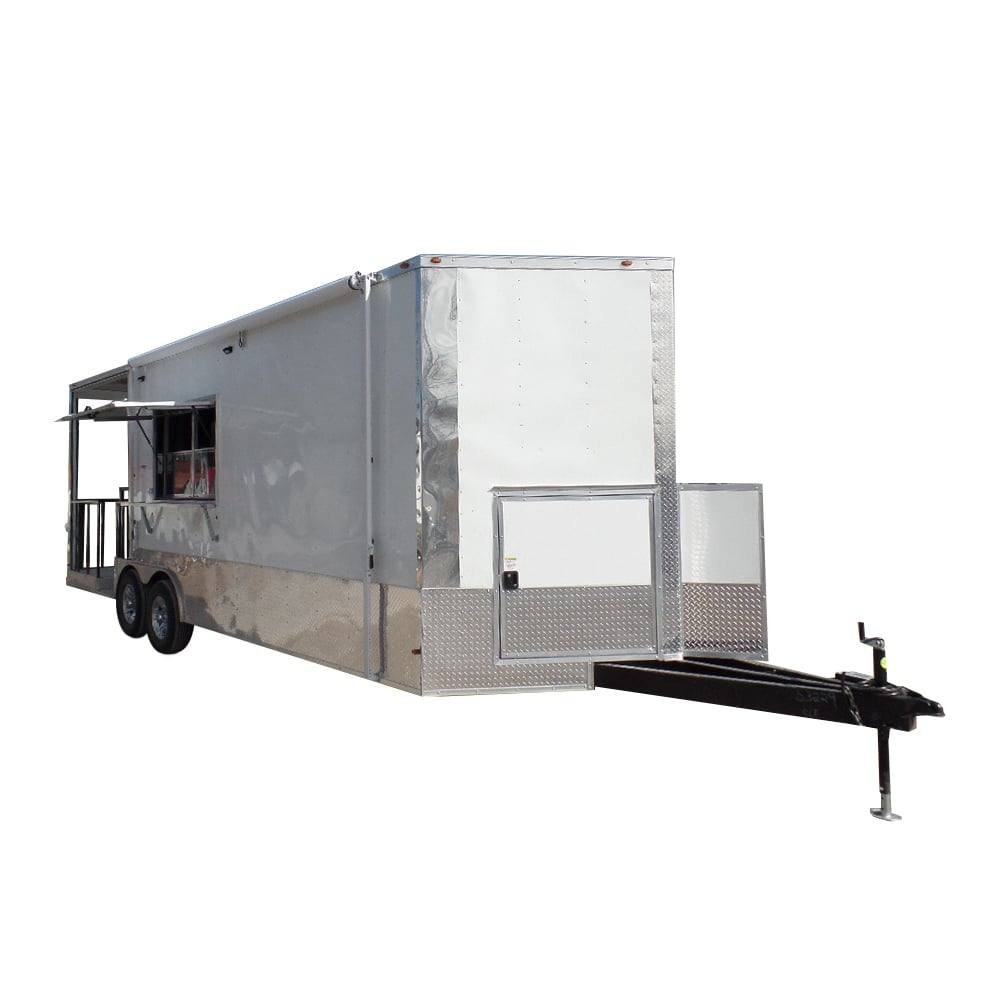 8.5′ x 24′ Concession Trailer White BBQ Catering Event Food