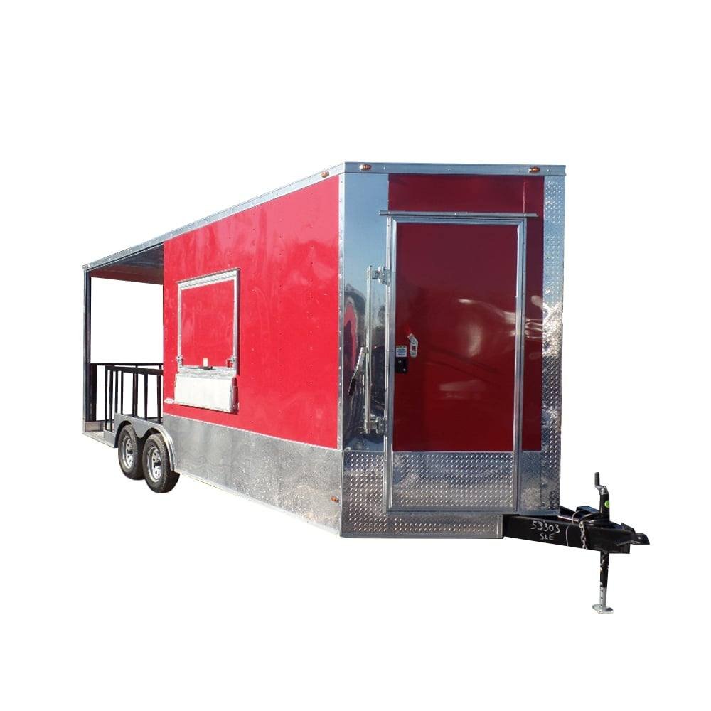 8.5′ x 20′ Concession Food Trailer Red BBQ