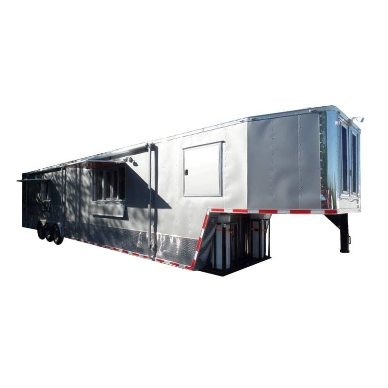 8.5′ x 47′ Concession Food Trailer Silver Frost With Appliances