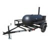 5x8 reverse flow smoker trailer with large wood cage