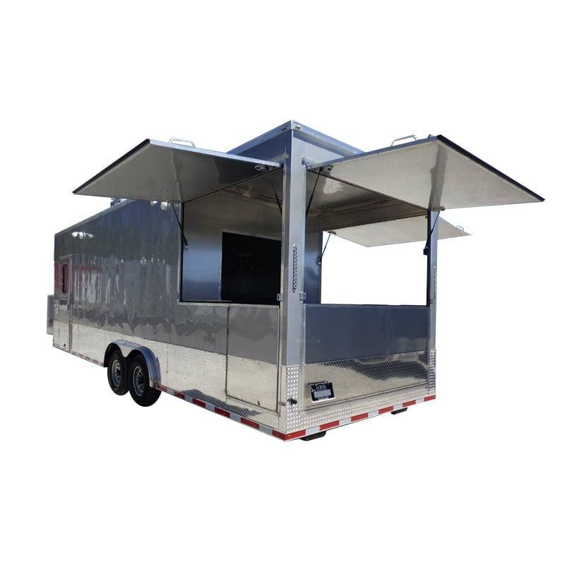 8.5′ x 27′ Concession Trailer Silver Frost BBQ Food Event Catering