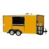 8.5 x 14 Yellow Vending Trailer V-nose with 42-inch vent hood