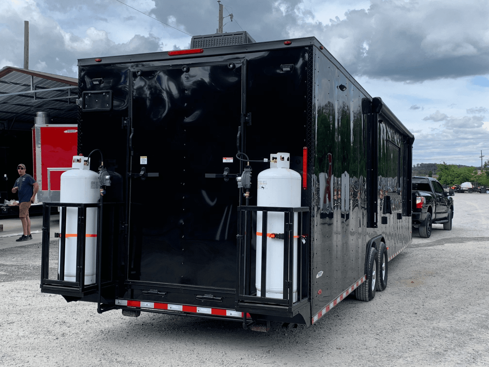 8.5′ x 30′ Black Concession Food Trailer With Appliances — photo 10
