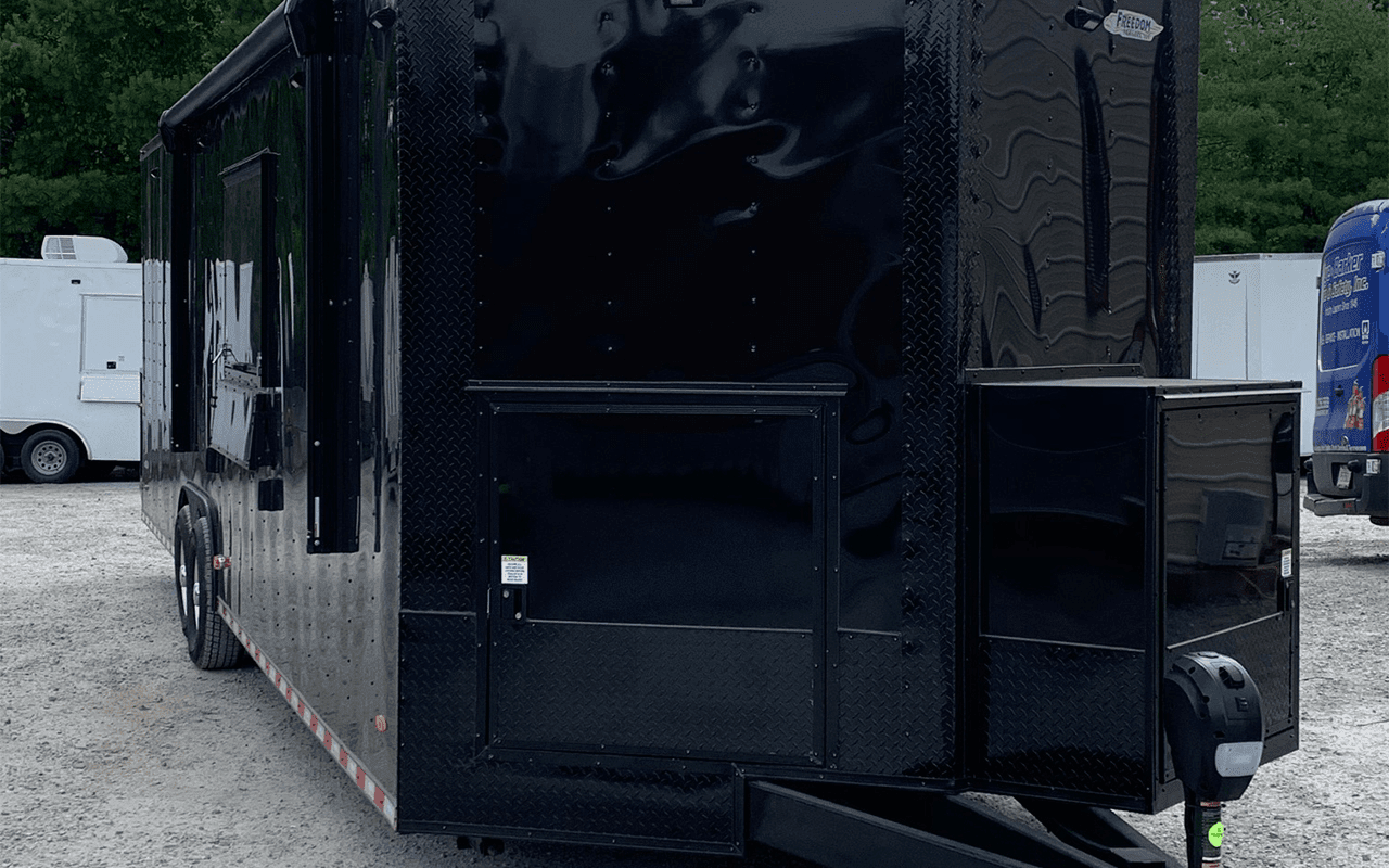 8.5′ x 30′ Black Concession Food Trailer With Appliances — photo 15