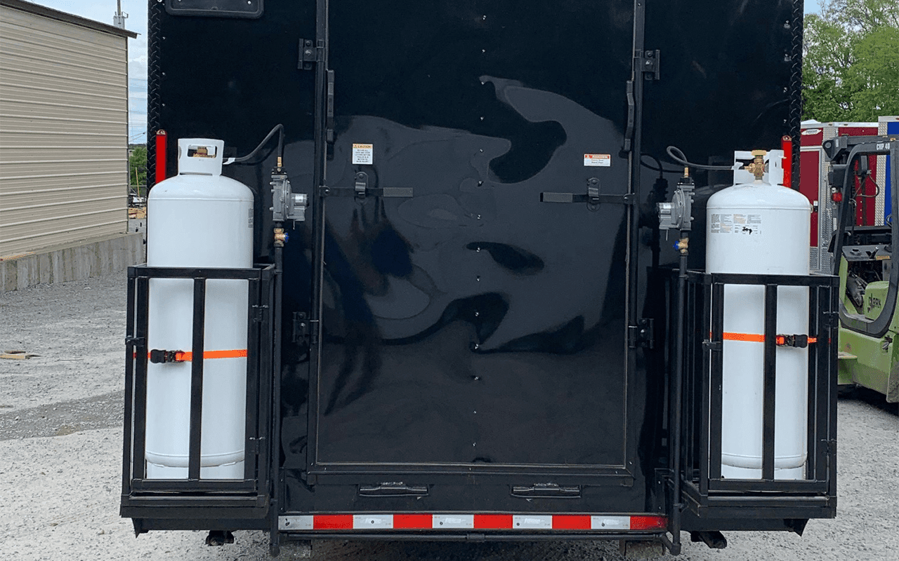 8.5′ x 30′ Black Concession Food Trailer With Appliances — photo 3
