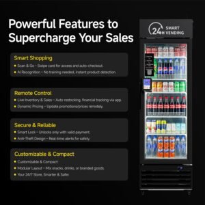 HAHA AI Vending Mini 360 smart refrigerated combo front view - view 6