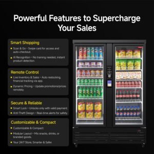 HAHA AI Vending Ultra 1200 double door refrigerated front view - view 6