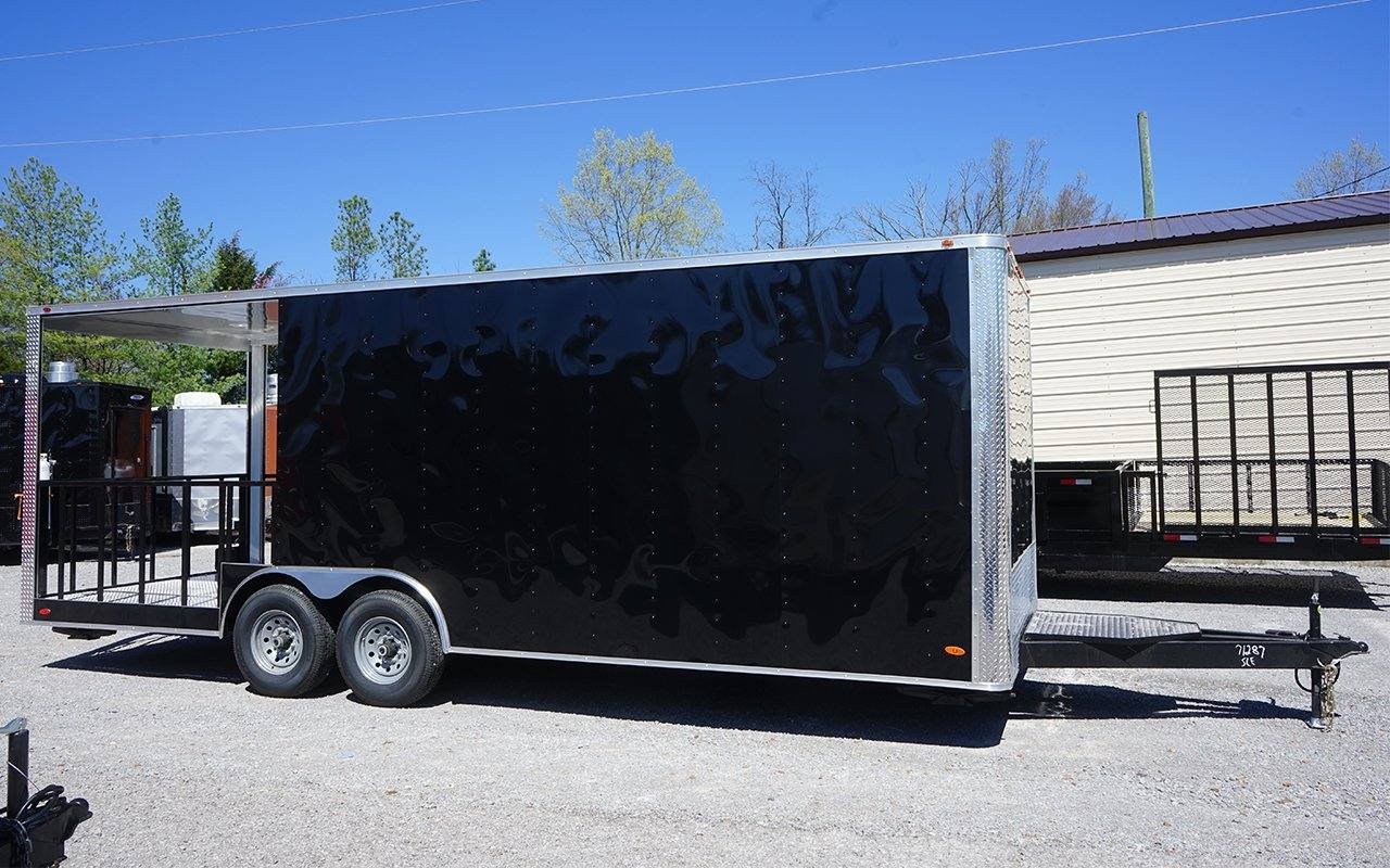 8.5′ x 24′ Black BBQ Porch Style Concession Trailer — photo 2