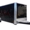 8.5 x 24 Black BBQ Trailer with double-I-beam porch and 16-foot kitchen