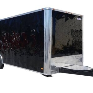 8.5' x 24' Black BBQ Porch Style Concession Trailer