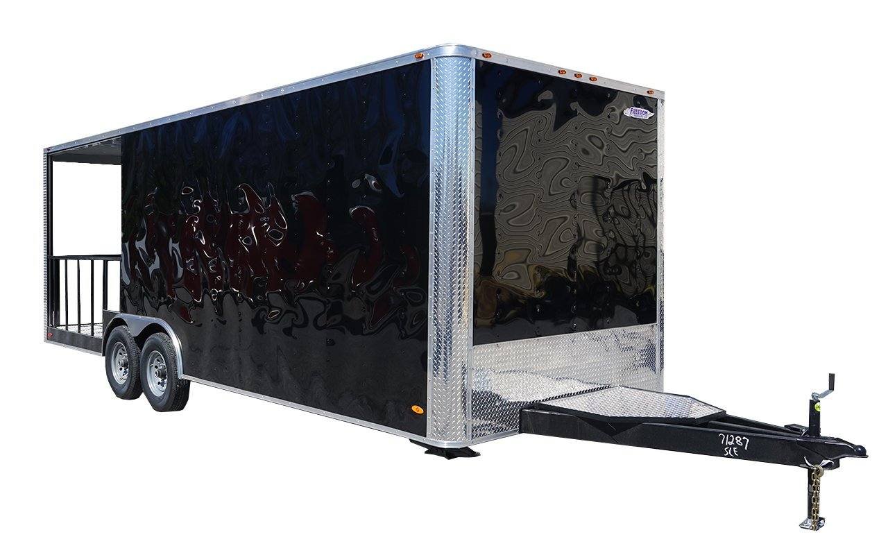 8.5′ x 24′ Black BBQ Porch Style Concession Trailer