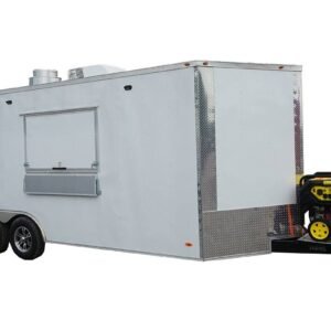 8.5' x 20' White Food Vending Concession Trailer with Appliances
